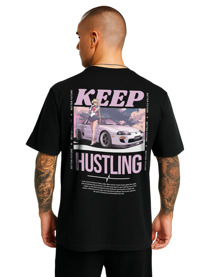 Keep Hustlin' Supra Anime Girl | T-Shirt